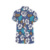 Hibiscus Pattern Print Design HB030 Men's Short Sleeve Button Up Shirt