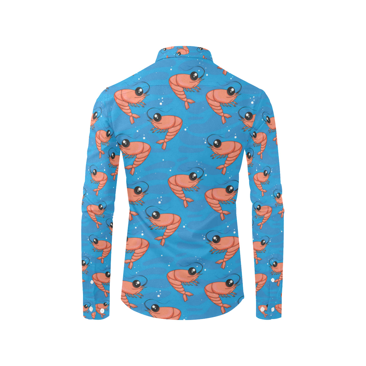 Prawn Cute Pattern Print Design 03 Men's Long Sleeve Shirt