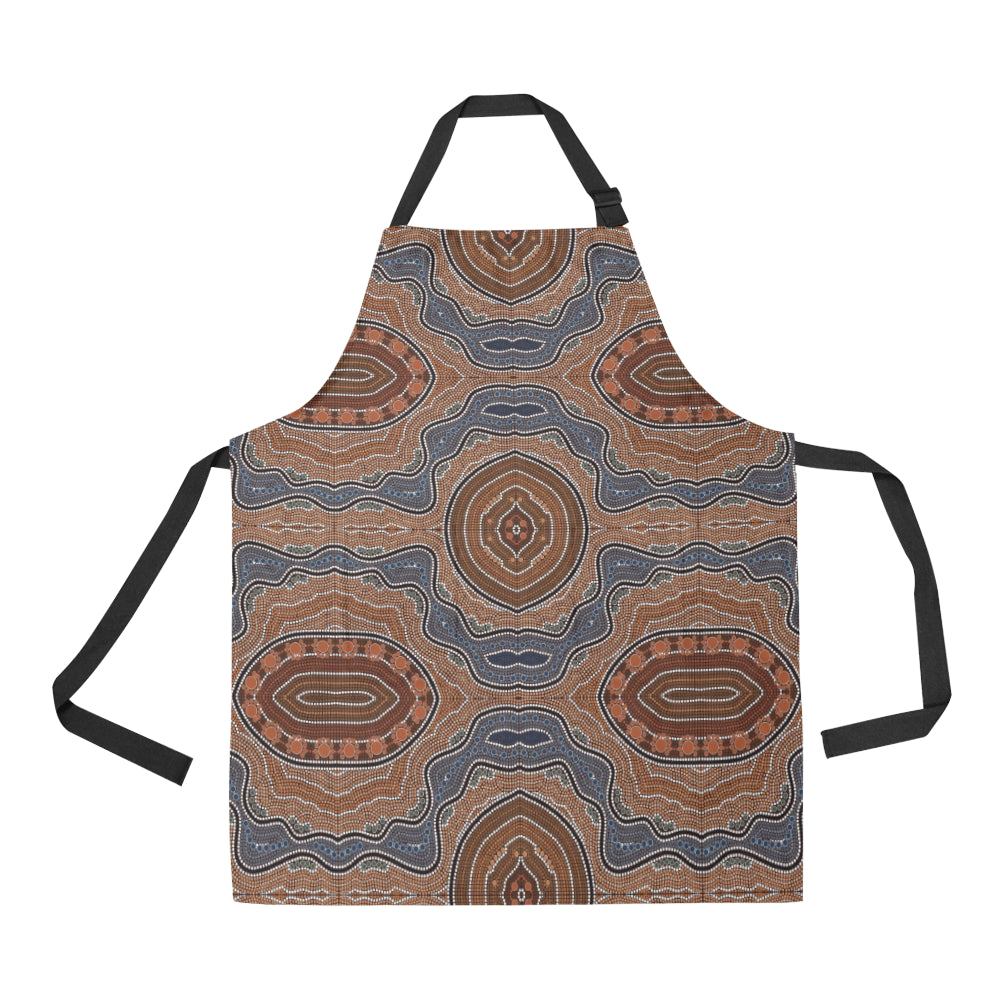 Aboriginal Pattern Print Design 01 Apron with Pocket