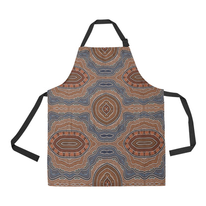 Aboriginal Pattern Print Design 01 Apron with Pocket