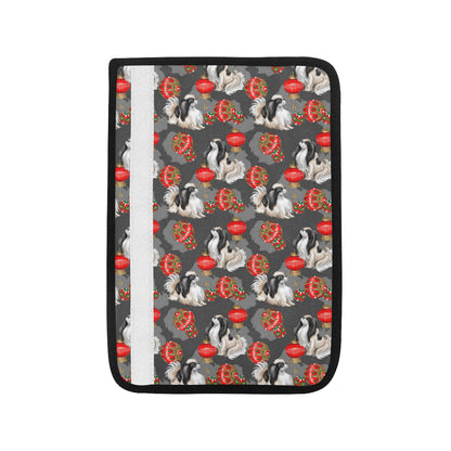 Japanese Chin Pattern Print Design 02 Car Seat Belt Cover