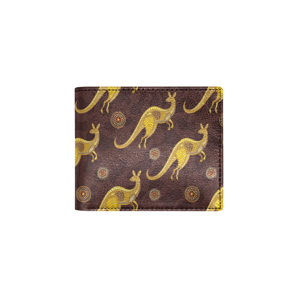 Kangaroos Aboriginal Pattern Print Design 08 Men's ID Card Wallet
