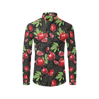 Pomegranate Pattern Print Design PG06 Men's Long Sleeve Shirt