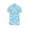 Sea Lion Cute Pattern Print Design 03 Men's Short Sleeve Button Up Shirt