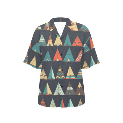 Tribal native american tent Aztec Women's Hawaiian Shirt