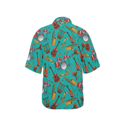 Drum Set Pattern Print Design 01 Women's Hawaiian Shirt