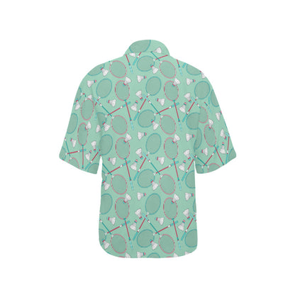 Badminton Pattern Print Design 05 Women's Hawaiian Shirt