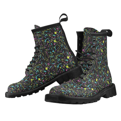 Splatter Multicolor Print Design LKS302 Women's Boots