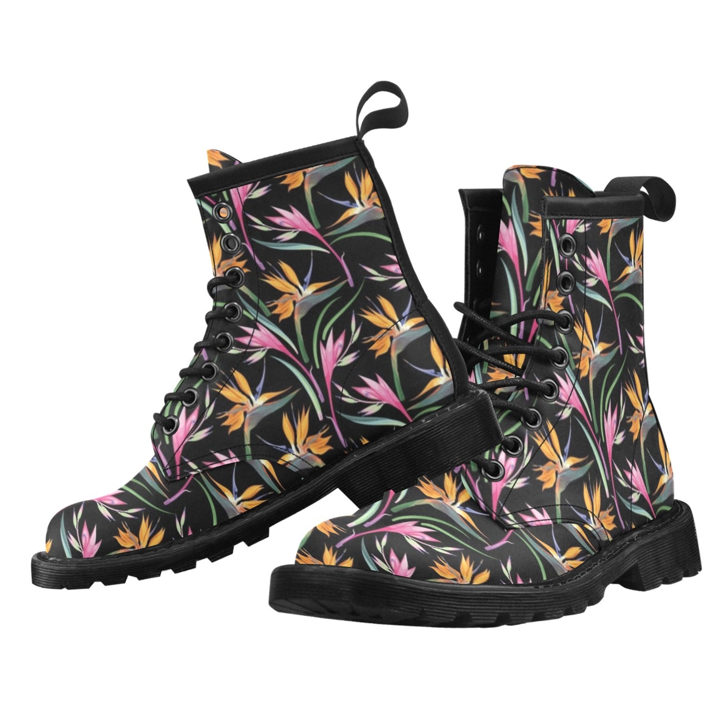 Tropical Flower Pattern Print Design TF017 Women's Boots