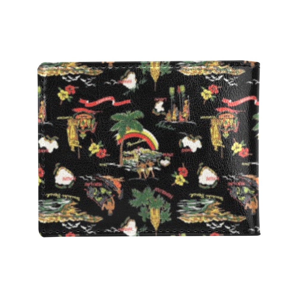 Hawaiian Island Themed Print Men's ID Card Wallet