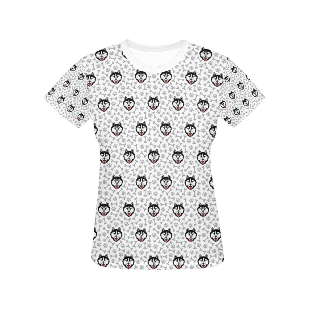 Siberian Huskies Print Design LKS305 Women's  T-shirt