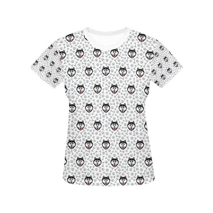Siberian Huskies Print Design LKS305 Women's  T-shirt