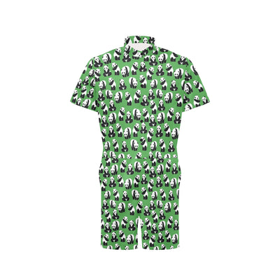 Panda Bear Pattern Themed Print Men's Romper