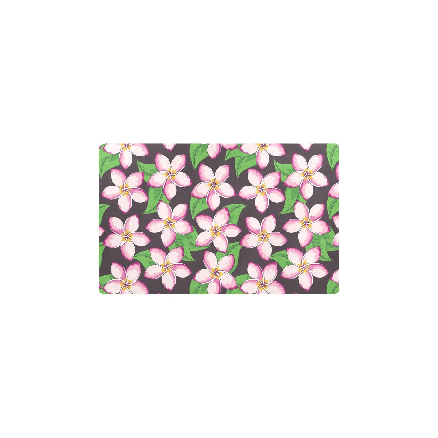 Pink Plumeria Pattern Print Design PM019 Kitchen Mat