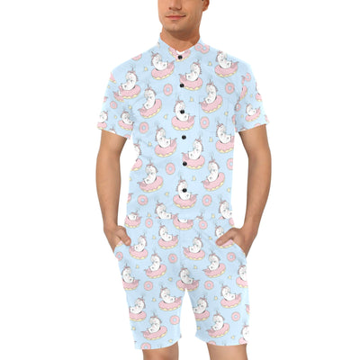 Donut Unicorn Pattern Print Design DN014 Men's Romper