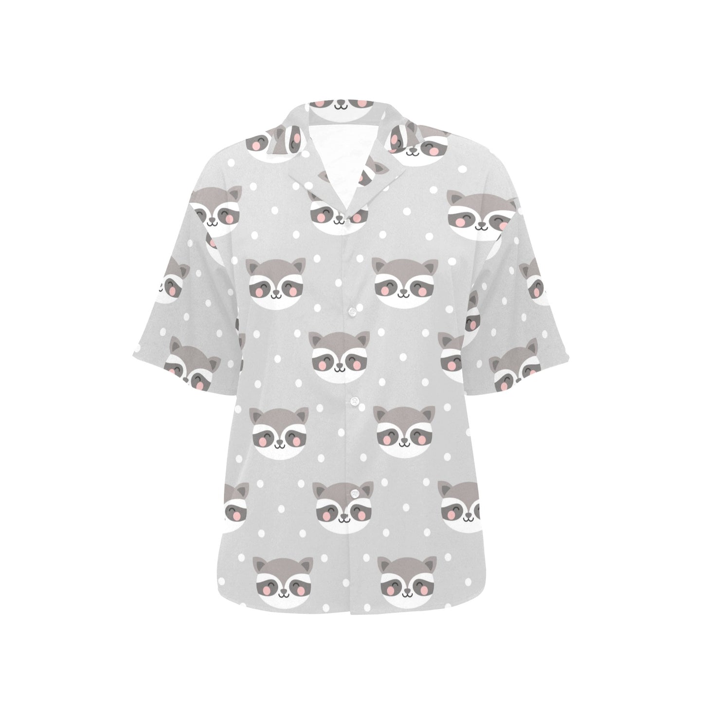Raccoon Pattern Print Design A04 Women's Hawaiian Shirt