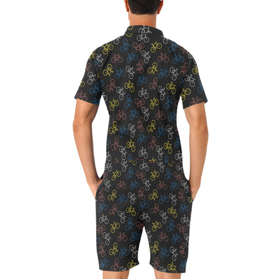 Bicycle Pattern Print Design 03 Men's Romper