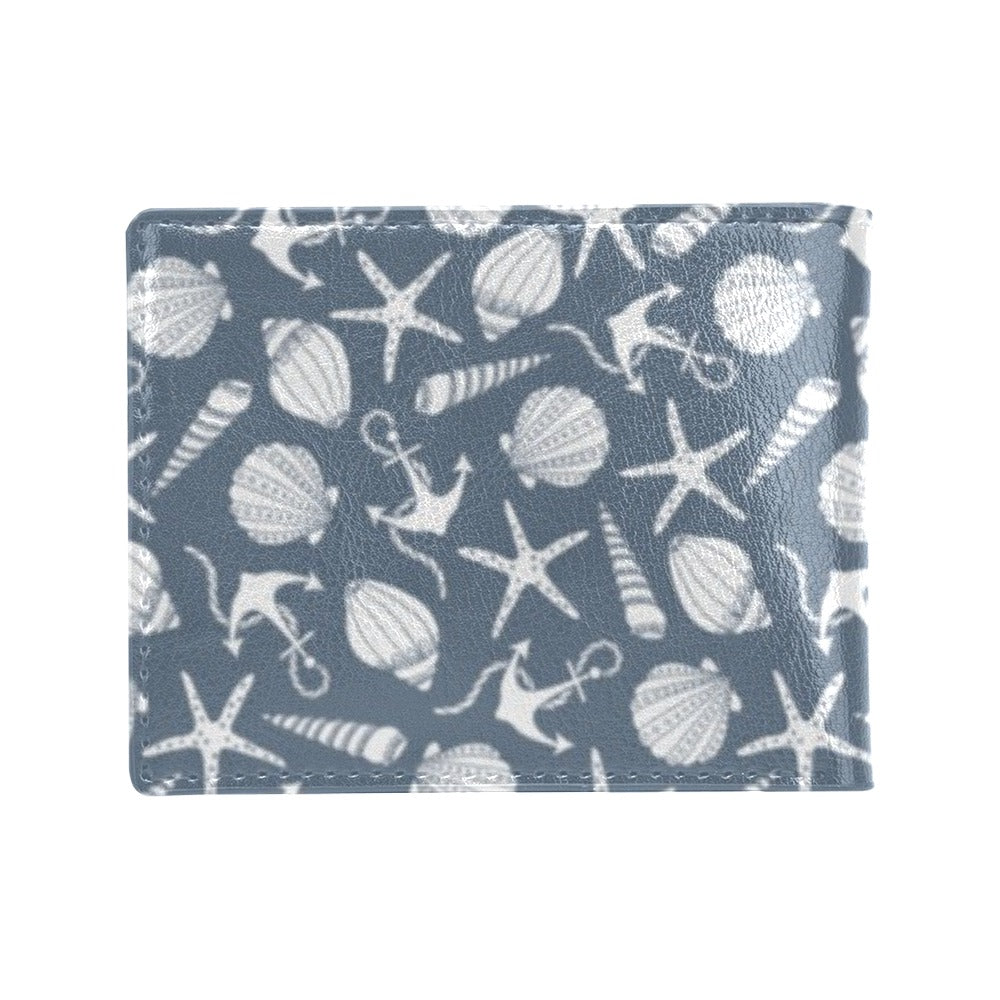 Seashell Print Design LKS306 Men's ID Card Wallet