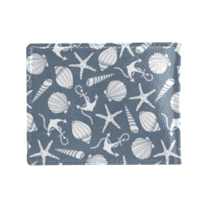 Seashell Print Design LKS306 Men's ID Card Wallet