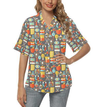 Science Print Design LKS302 Women's Hawaiian Shirt