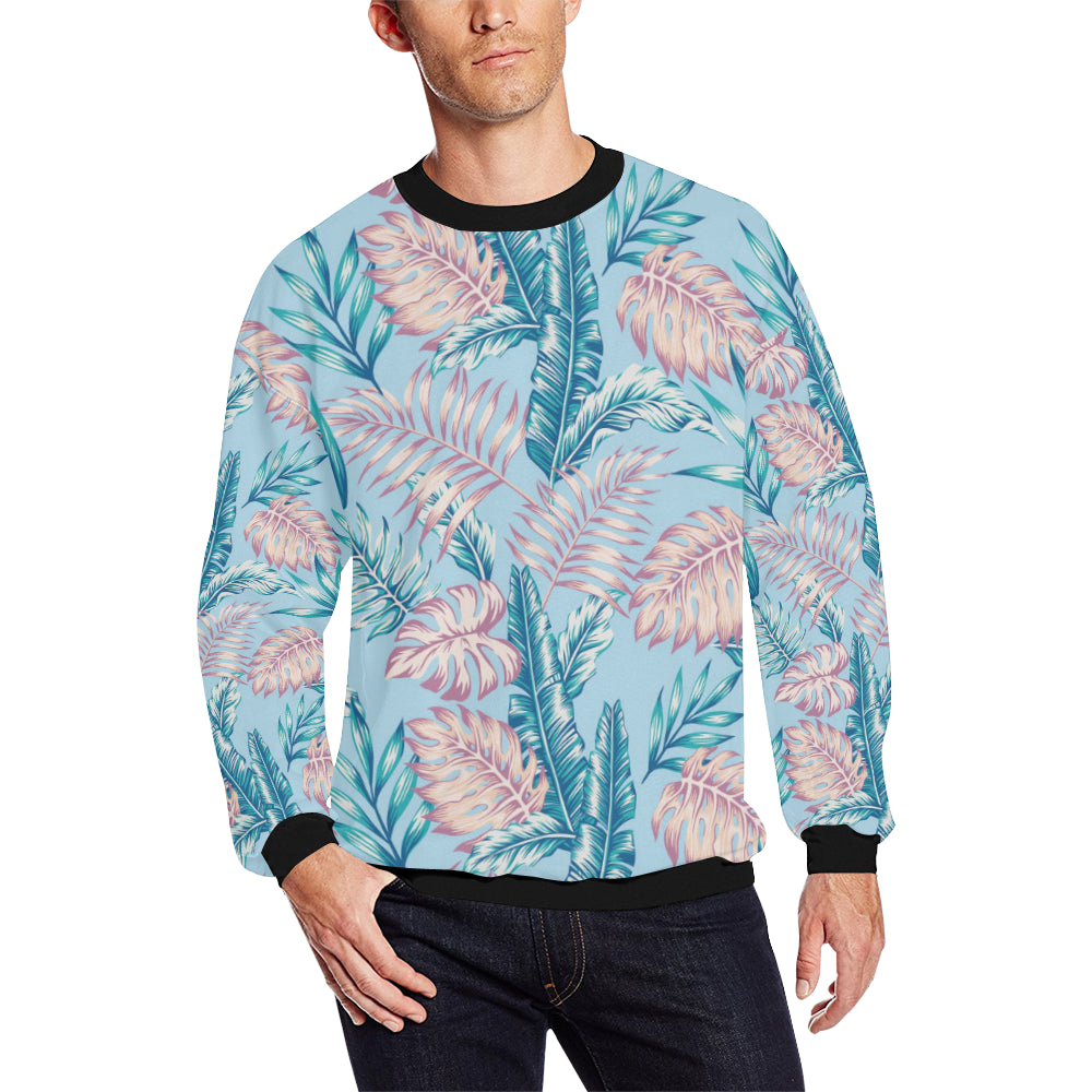 Tropical Flower Pattern Print Design TF01 Men Long Sleeve Sweatshirt