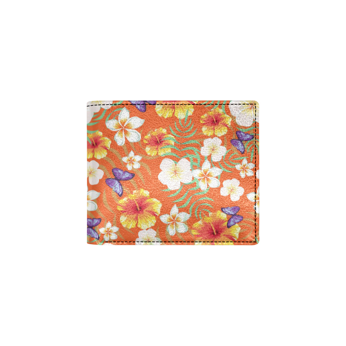 Tropical Flower Pattern Print Design TF027 Men's ID Card Wallet