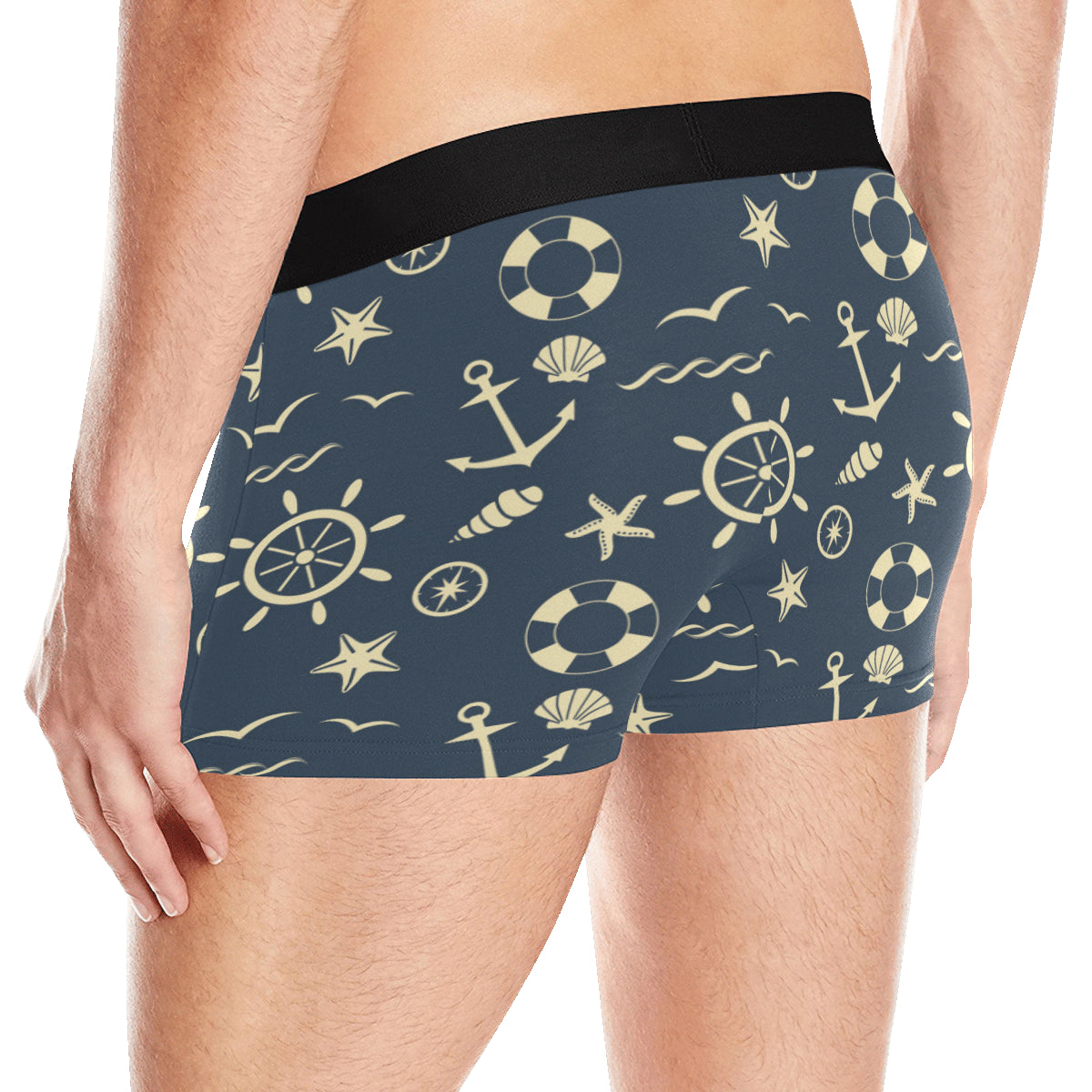 Nautical Pattern Print Design A01 Men's Boxer Briefs