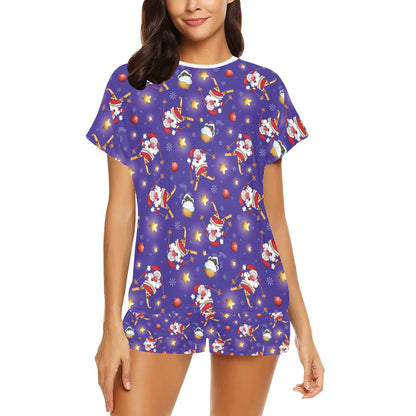 Ski Print Design LKS308 Women's Short Pajama Set