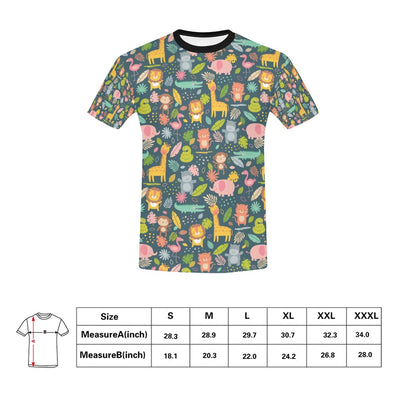 Safari Animal Cartoon Print Design LKS305 Men's All Over Print T-shirt