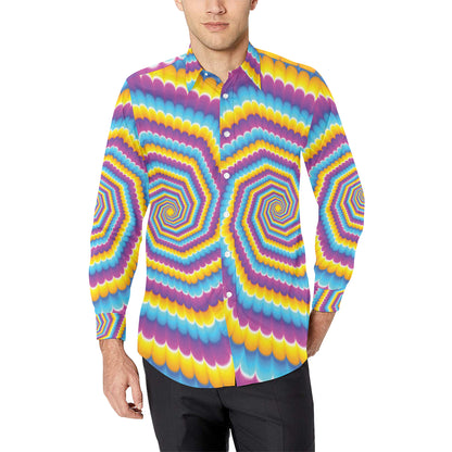 Optical illusion Pattern Print Design A04 Men's Long Sleeve Shirt