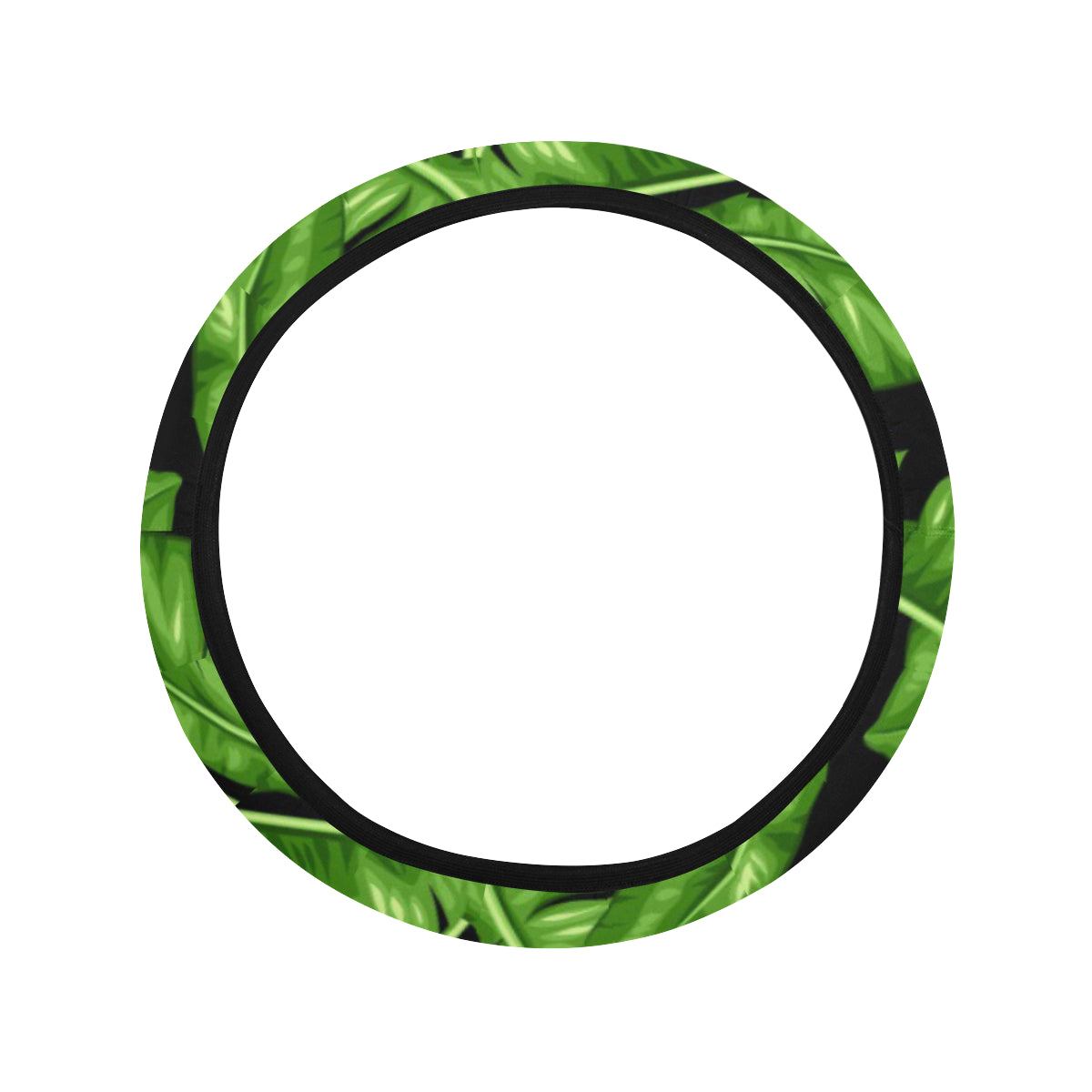 Banana Leaf Pattern Print Design BL01 Steering Wheel Cover with Elastic Edge