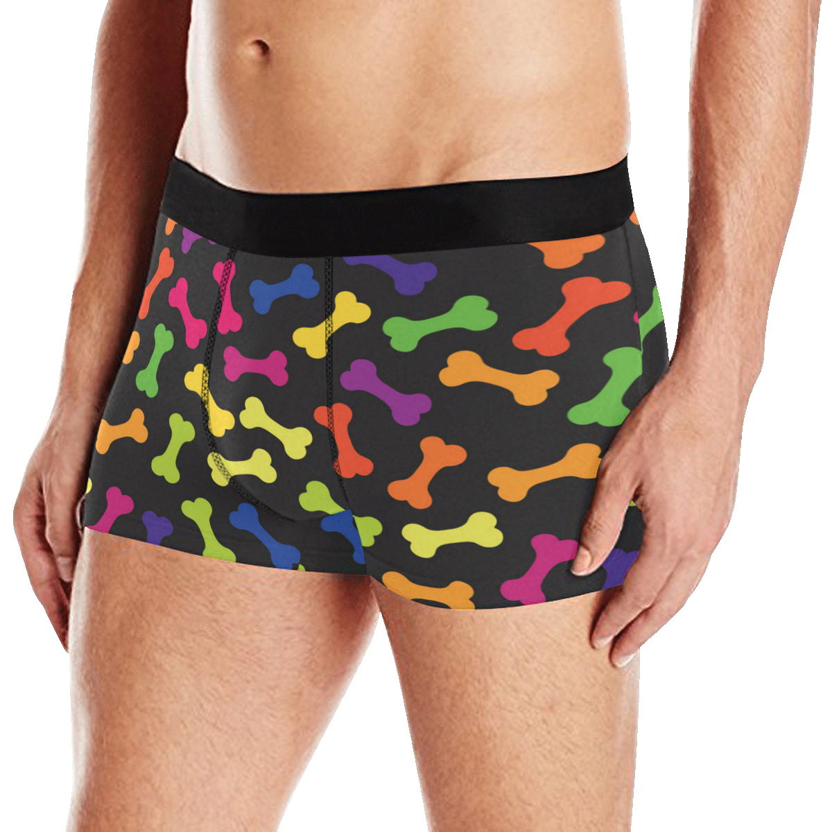 Dog Bone Neon Color Pattern Print Design 02 Men's Boxer Briefs