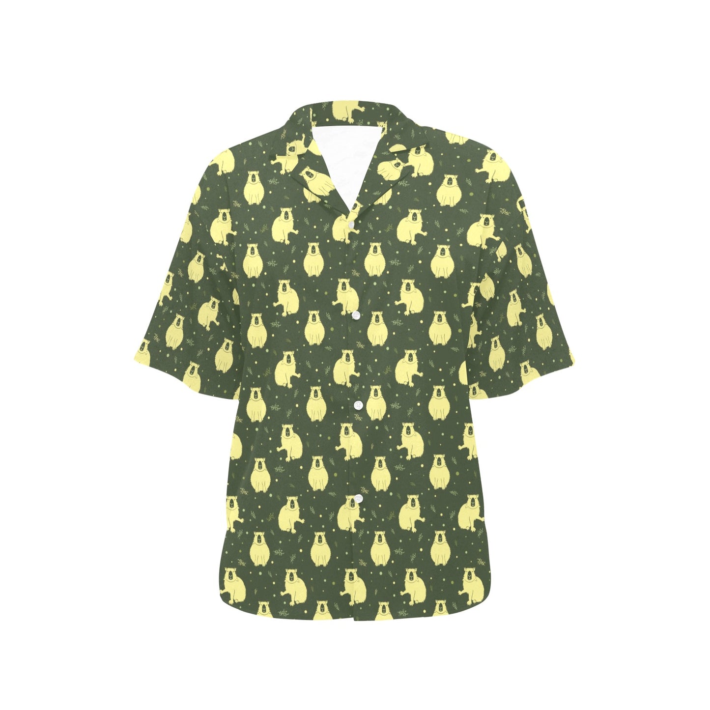 Capybara Pattern Print Design 03 Women's Hawaiian Shirt