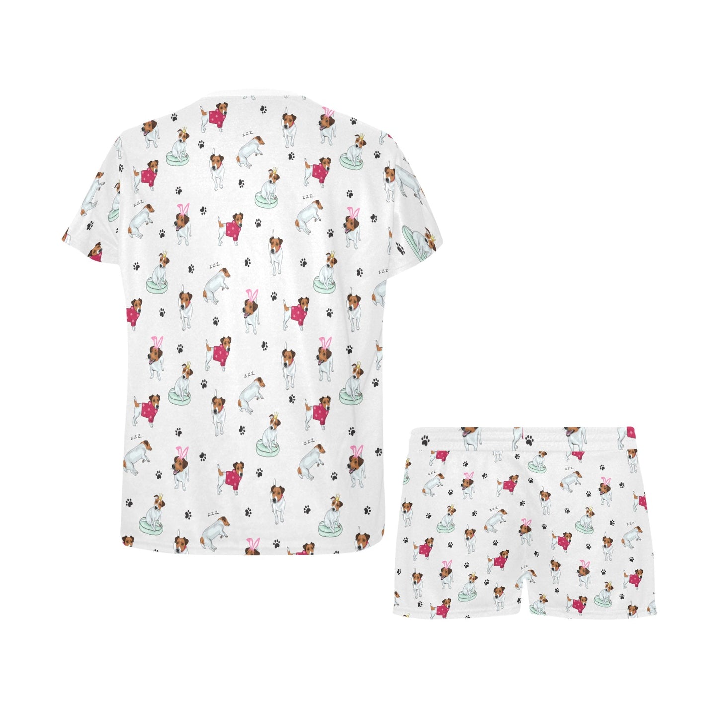 Russell Terriers Print Design LKS308 Women's Short Pajama Set
