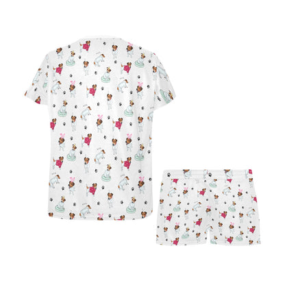 Russell Terriers Print Design LKS308 Women's Short Pajama Set