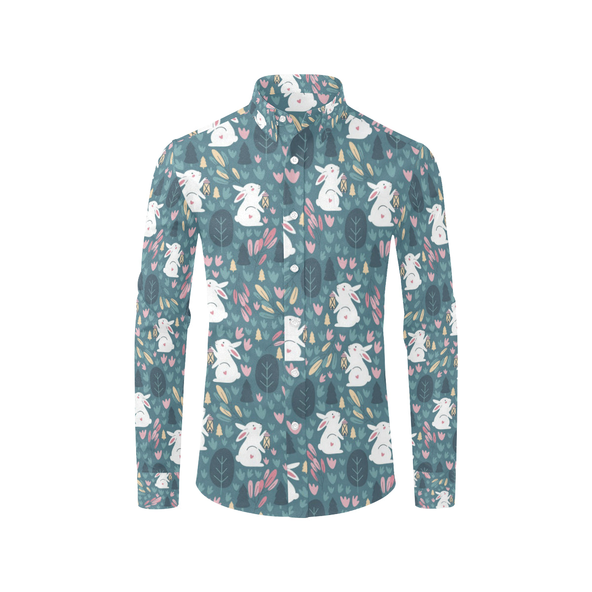 Rabbit Pattern Print Design RB013 Men's Long Sleeve Shirt