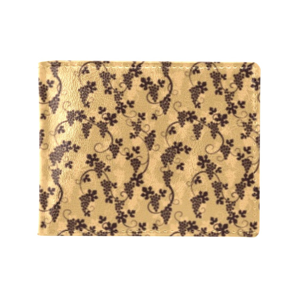Wine Grape Design Print Men's ID Card Wallet