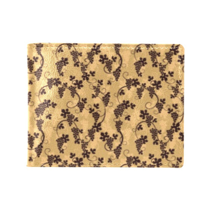 Wine Grape Design Print Men's ID Card Wallet
