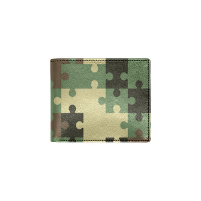 Puzzle Camo Pattern Print Design A03 Men's ID Card Wallet