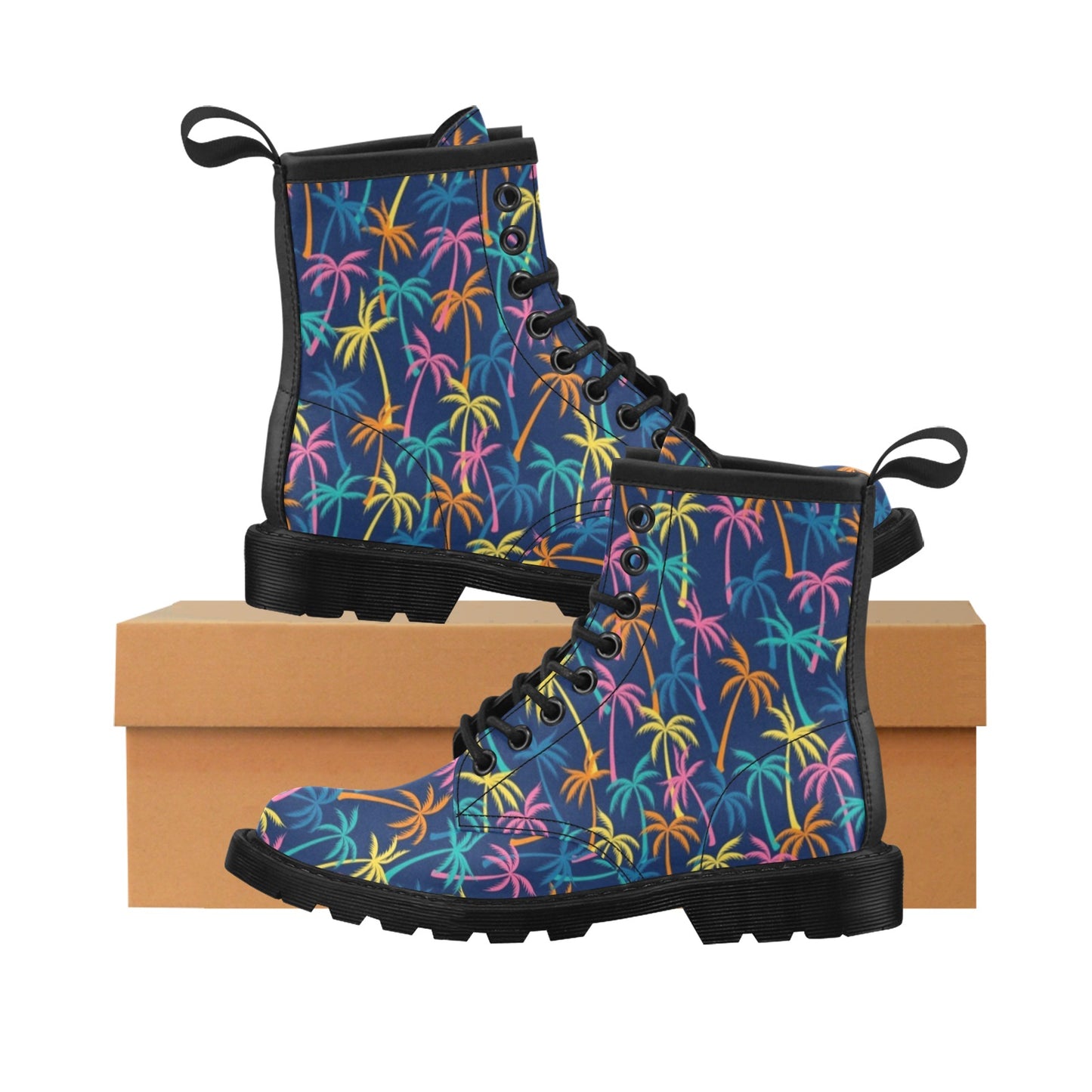Palm Tree Pattern Print Design PT013 Women's Boots