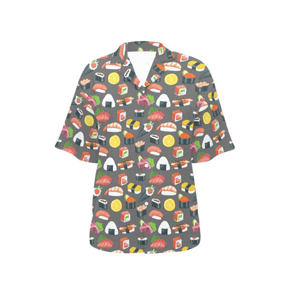 Sushi Pattern Print Women's Hawaiian Shirt