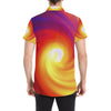 Vortex Twist Swirl Flame Themed Men's Short Sleeve Button Up Shirt