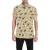 Beagle Pattern Print Design 01 Men's Short Sleeve Button Up Shirt