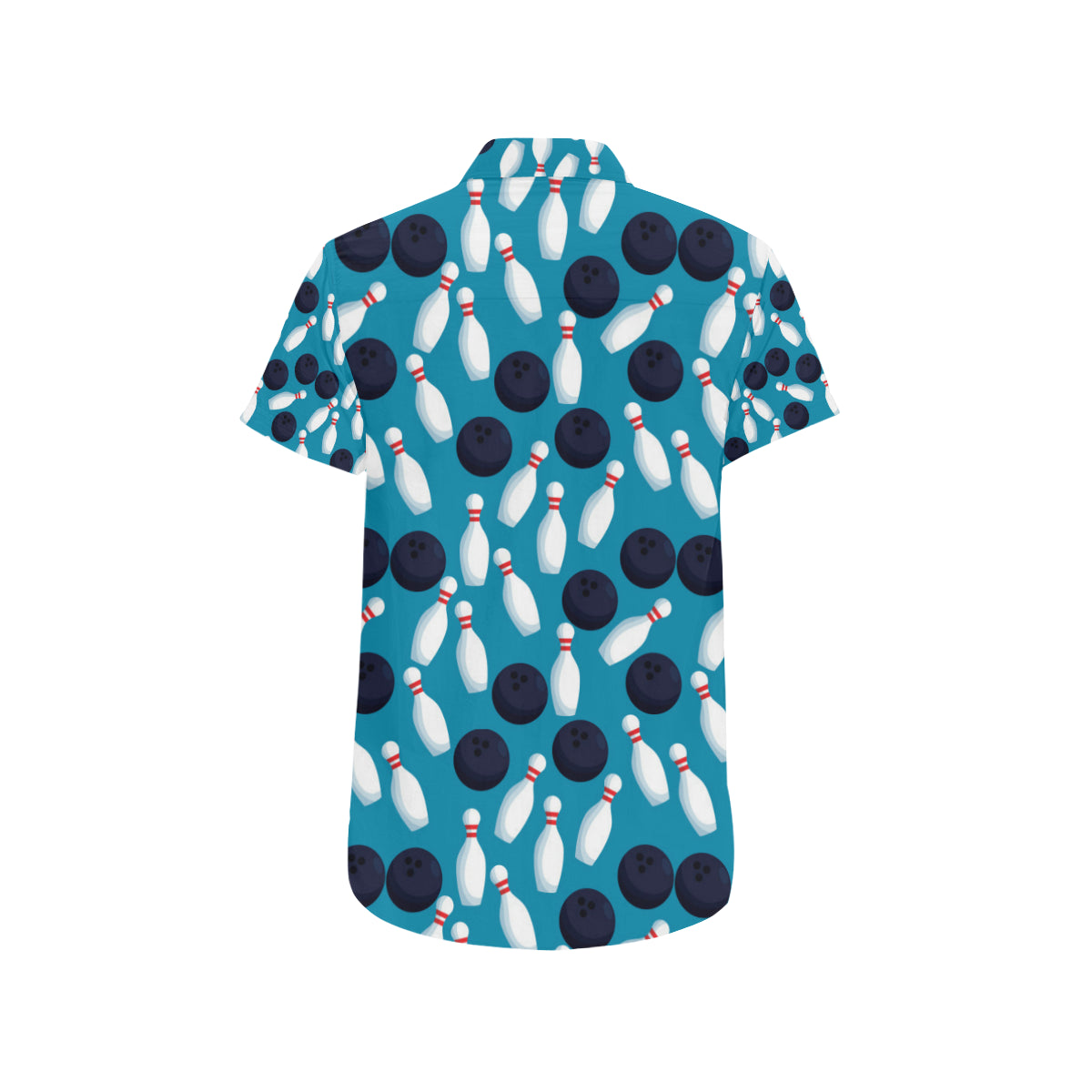 Bowling Pin Pattern Print Design 010 Men's Short Sleeve Button Up Shirt