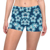 Blue Hibiscus Pattern Print Design HB011 Yoga Shorts