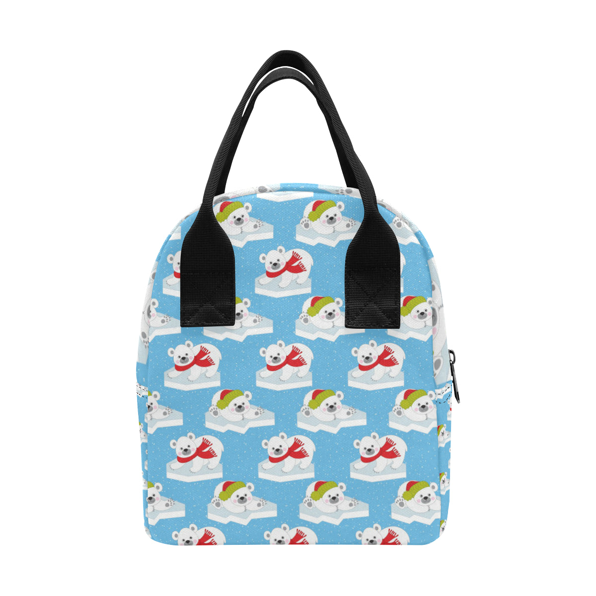 Polar Bear Pattern Print Design PB06 Insulated Lunch Bag