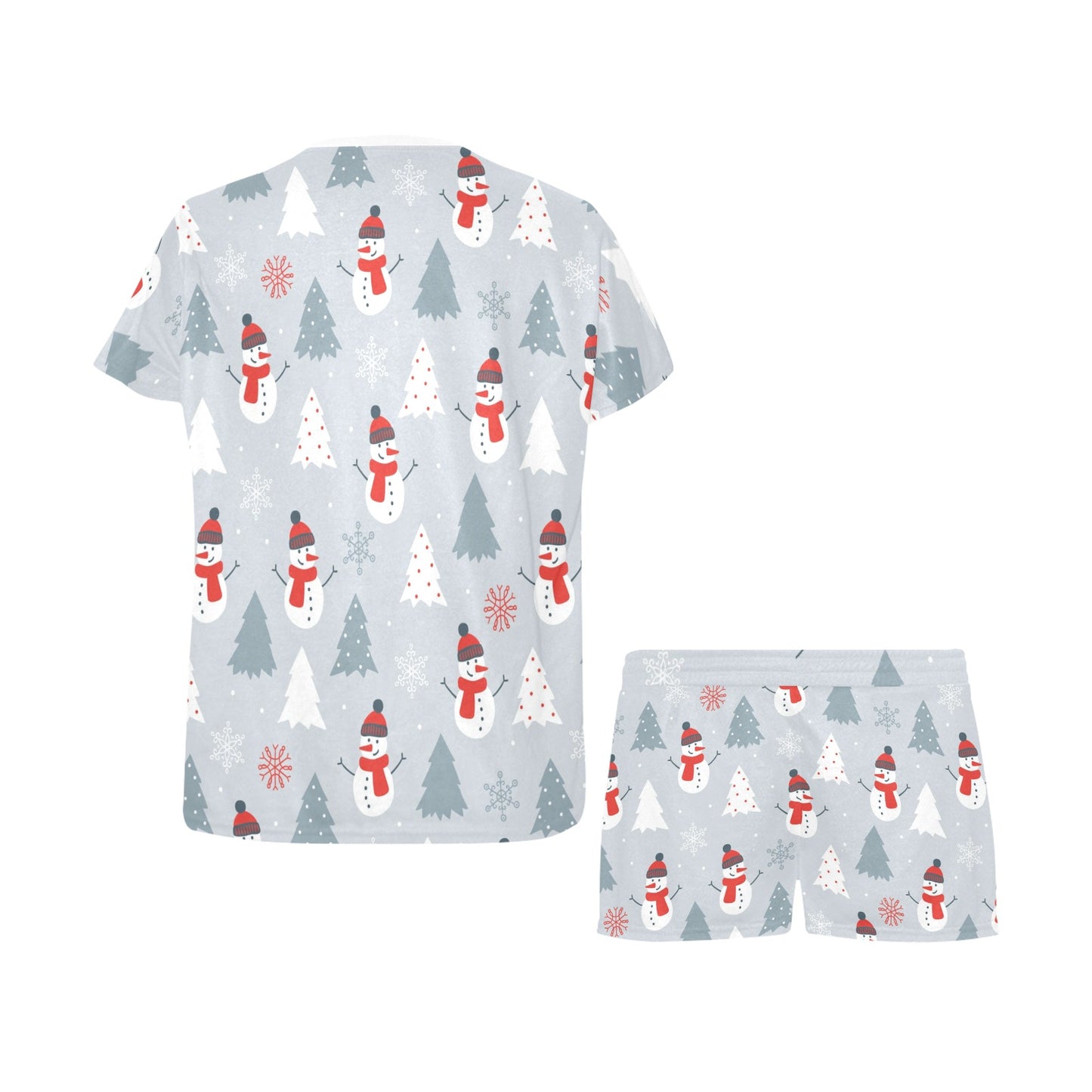 Snowman Print Design LKS302 Women's Short Pajama Set