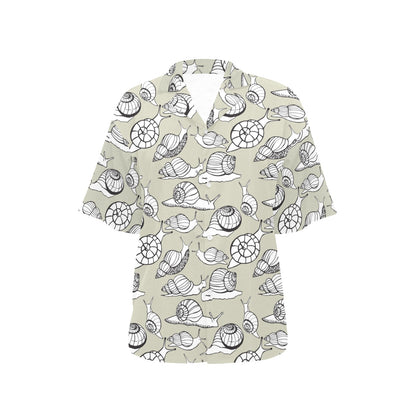 Snail Pattern Print Design 03 Women's Hawaiian Shirt