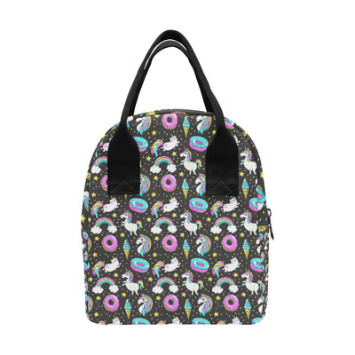 Donut Unicorn Pattern Print Design DN09 Insulated Lunch Bag