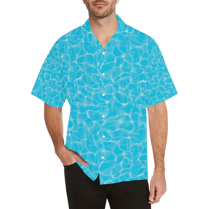 Swimming Pool Texture Print Design LKS301 Men's Hawaiian Shirt